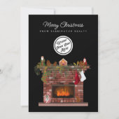 Cartes Pour Fêtes Annuelles Logo d'affaires de cheminée confortable (Devant)