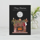 Cartes Pour Fêtes Annuelles Logo d'affaires de cheminée confortable (Debout devant)