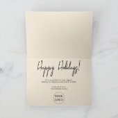 Cartes Pour Fêtes Annuelles Logo d'affaires Happy Holidays Gold Script (Intérieur)