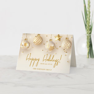 Cartes Pour Fêtes Annuelles Logo d'affaires Happy Holidays Gold Script