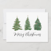 Cartes Pour Fêtes Annuelles Logo d'affaires Joyeux Noël Script et Arbres Hol (Devant)