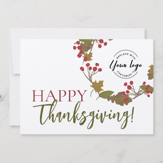 Cartes Pour Fêtes Annuelles Logo de Bon thanksgiving rustique Fall Foliing (Devant)