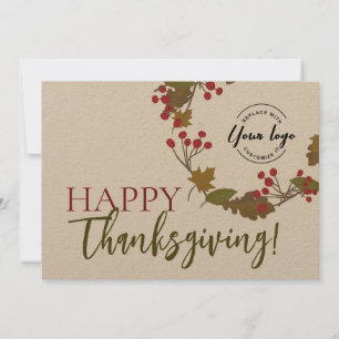 Cartes Pour Fêtes Annuelles Logo de Bon thanksgiving rustique Fall Foliing