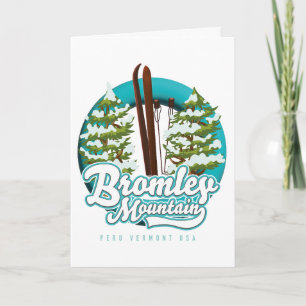 Cartes Pour Fêtes Annuelles logo de Bromley Mountain Peru Vermont US Ski