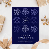 Cartes Pour Fêtes Annuelles Logo de l'entreprise Christmas Snowflakes Marine C