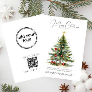 Cartes Pour Fêtes Annuelles Logo de l'entreprise Code QR Joyeux sapin de Noël
