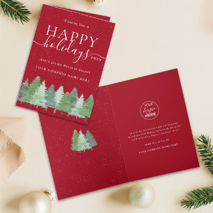 Cartes Pour Fêtes Annuelles Logo de l'entreprise de Noël corporatif de la forê