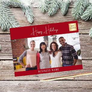 Cartes Pour Fêtes Annuelles logo de l'entreprise photo rouge Noël