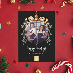 Cartes Pour Fêtes Annuelles logo de l'équipe de décoration de Noël en or noir