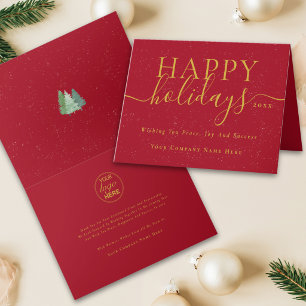 Cartes Pour Fêtes Annuelles Logo de Noël d'entreprise moderne élégant
