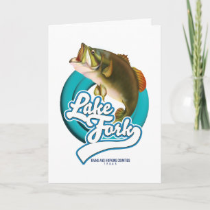 Cartes Pour Fêtes Annuelles logo de pêche du lac Fork Texas.