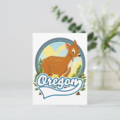 Cartes Pour Fêtes Annuelles Logo de voyage Oregon Deer (Debout devant)