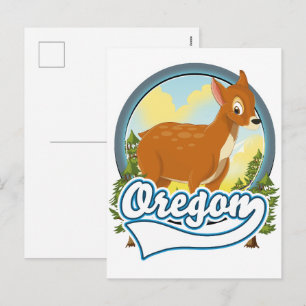 Cartes Pour Fêtes Annuelles Logo de voyage Oregon Deer