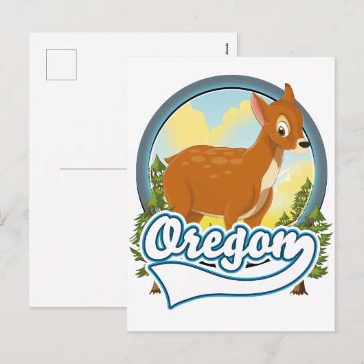 Cartes Pour Fêtes Annuelles Logo de voyage Oregon Deer (Devant / Derrière)