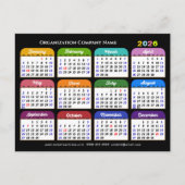 Cartes Pour Fêtes Annuelles Logo d'entreprise 2026 Calendrier moderne noir col (Devant)