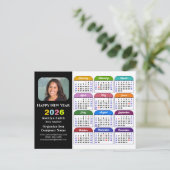 Cartes Pour Fêtes Annuelles Logo d'entreprise 2026 Calendrier moderne noir col (Debout devant)