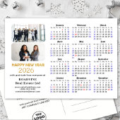 Cartes Pour Fêtes Annuelles Logo d'entreprise 2026 Calendrier Parties scintill