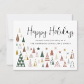 Cartes Pour Fêtes Annuelles Logo d'entreprise Arbres de Noël QR Code Entrepris (Devant)