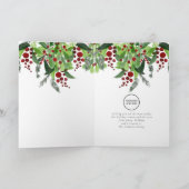 Cartes Pour Fêtes Annuelles Logo d'entreprise Baies Rouges Verdure Noël  (Intérieur)