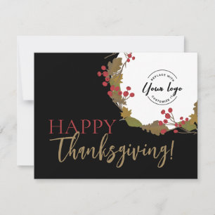 Cartes Pour Fêtes Annuelles Logo d'entreprise bon thanksgiving couronne