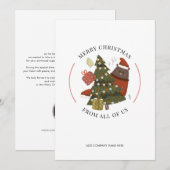 Cartes Pour Fêtes Annuelles Logo d'entreprise de Noël (Devant / Derrière)