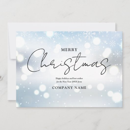 Cartes Pour Fêtes Annuelles Logo d'entreprise de Noël d'hiver (Devant)