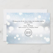 Cartes Pour Fêtes Annuelles Logo d'entreprise de Noël d'hiver (Dos)