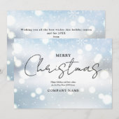 Cartes Pour Fêtes Annuelles Logo d'entreprise de Noël d'hiver (Devant / Derrière)