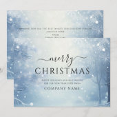 Cartes Pour Fêtes Annuelles Logo d'entreprise de Noël d'hiver (Devant / Derrière)