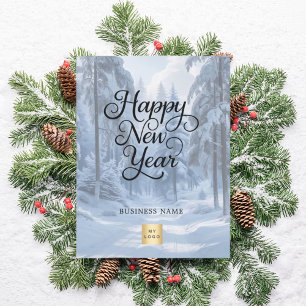 Cartes Pour Fêtes Annuelles Logo d'entreprise du nouvel an hiver du pays des m