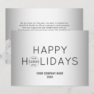 Cartes Pour Fêtes Annuelles Logo d'entreprise gris flou Arrière - plan