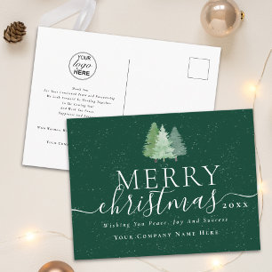 Cartes Pour Fêtes Annuelles Logo d'entreprise Joyeux Noël Écriture Élégante
