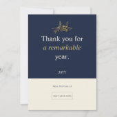 Cartes Pour Fêtes Annuelles Logo d'entreprise minimaliste Navy Gold Berry (Devant)