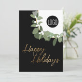 Cartes Pour Fêtes Annuelles Logo d'entreprise moderne Happy Holidays vertical (Debout devant)