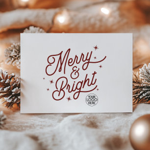 Cartes Pour Fêtes Annuelles Logo d'entreprise moderne Retro Merry et Bright St