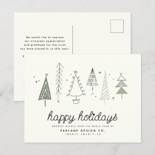 Cartes Pour Fêtes Annuelles Logo d'entreprise moderne Retro Whimsical Little T