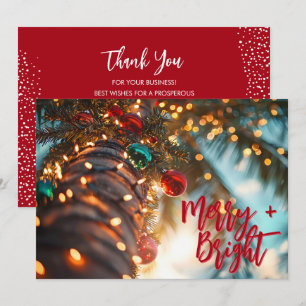 Cartes Pour Fêtes Annuelles Logo d'entreprise Palmier Joyeux + Lumineux