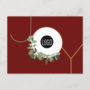 Cartes Pour Fêtes Annuelles Logo d'entreprise personnalisable Red Simple Joy