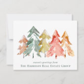 Cartes Pour Fêtes Annuelles Logo d'entreprise QR Code Aquarelle de Noël (Devant)