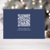 Cartes Pour Fêtes Annuelles Logo d'entreprise QR Code Bleu Noël Entreprise