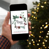 Cartes Pour Fêtes Annuelles Logo d'entreprise QR Code Noël Cardinal rouge