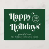 Cartes Pour Fêtes Annuelles Logo d'entreprise QR Code Noël vert (Devant)