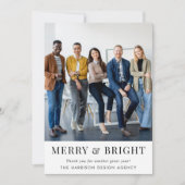 Cartes Pour Fêtes Annuelles Logo d'entreprise QR Code Photo d'entreprise Noël (Devant)