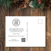 Cartes Pour Fêtes Annuelles Logo d'entreprise QR Code Pine Trees Noël