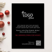 Cartes Pour Fêtes Annuelles Logo d'entreprise QR Code Rouge Cardinal Noël Noir