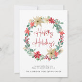 Cartes Pour Fêtes Annuelles Logo d'entreprise QR Code Wreath Entreprise Noël (Devant)