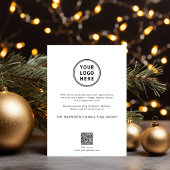 Cartes Pour Fêtes Annuelles Logo d'entreprise QR Code Wreath Entreprise Noël