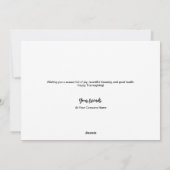 Cartes Pour Fêtes Annuelles Logo d'entreprise sur mesure bon thanksgiving Sage (Dos)