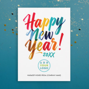 Cartes Pour Fêtes Annuelles Logo d'entreprise typo coloré et ludique pour la n