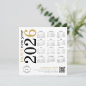 Cartes Pour Fêtes Annuelles Logo du calendrier 2026 Code QR Bonne année (Debout devant)